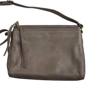 Margot New York Genuine Leather‎ Crossbody Bag Taupe Adjustable Strap